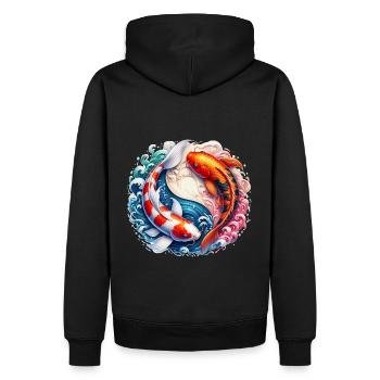 Carpe koi - Sweat à capuche Premium bio Homme - noir - Dos - Nico (187cm)