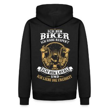 ich bin Biker - Männer Premium Bio Hoodie - Schwarz - Hinten - Nico (187cm)
