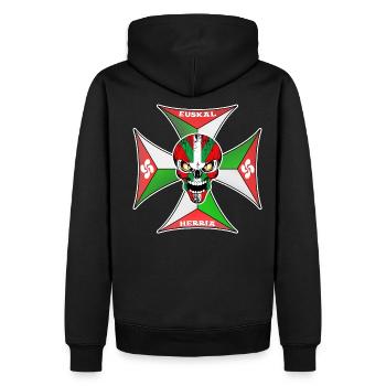 Euskal Herria cross - Sweat à capuche Premium bio Homme - noir - Dos - Nico (187cm)