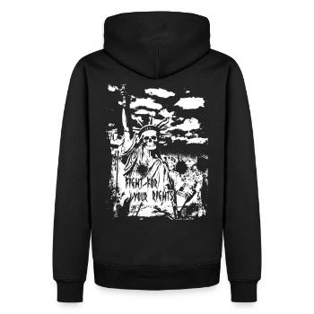 Fight for your Rights - Männer Premium Bio Hoodie - Schwarz - Hinten - Nico (187cm)