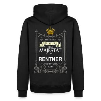 Rentner Majestät - Männer Premium Bio Hoodie - Schwarz - Hinten - Nico (187cm)