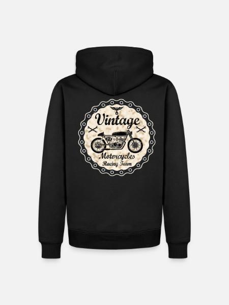 vintage motorcycles 03 - Sweat à capuche Premium bio Homme - noir
