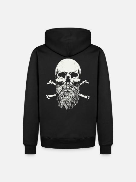 Bearded skull - skull - Men’s Premium Organic Hoodie - black
