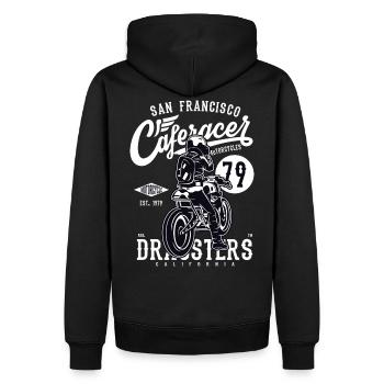 San Francisco Café Racer Motorräder - Männer Premium Bio Hoodie - Schwarz - Hinten - Nico (187cm)
