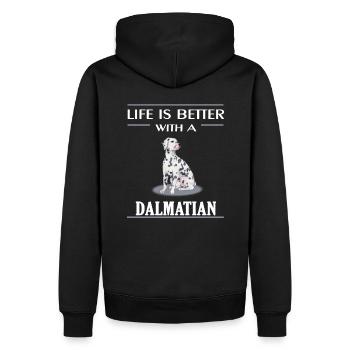 Dalmatian Dalmatiner - Sweat à capuche Premium bio Homme - noir - Dos - Nico (187cm)