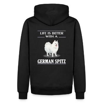German Spitz - Sweat à capuche Premium bio Homme - noir - Dos - Nico (187cm)