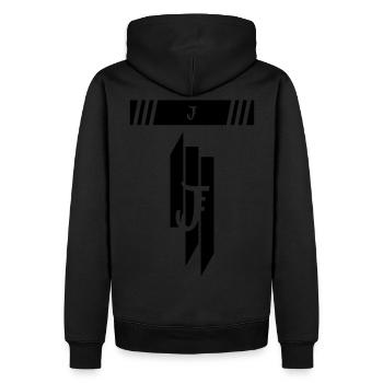 J - Männer Premium Bio Hoodie - Schwarz - Hinten - Nico (187cm)