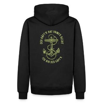 Le capitaine a toujours raison- Je suis le capitaine - Sweat à capuche Premium bio Homme - noir - Dos - Nico (187cm)