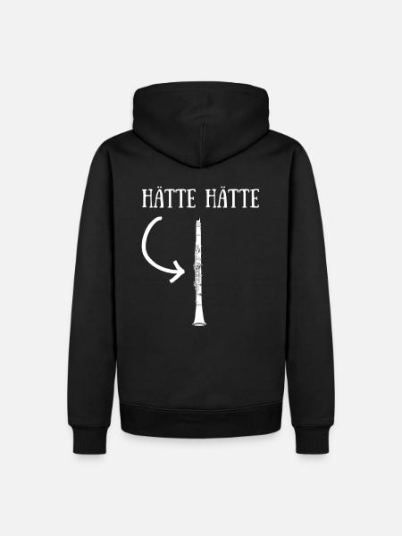 Hätte hätte Klarinette - Männer Premium Bio Hoodie - Schwarz