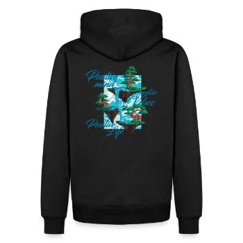 positif Positive Vibes Vie positive Sois - Sweat à capuche Premium bio Homme - noir - Dos - Nico (187cm)