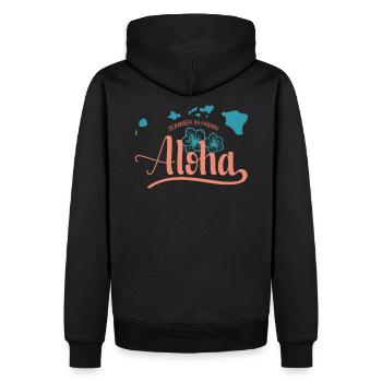 Sommer In Hawaii Aloha Island Hibiskus - Männer Premium Bio Hoodie - Schwarz - Hinten - Nico (187cm)