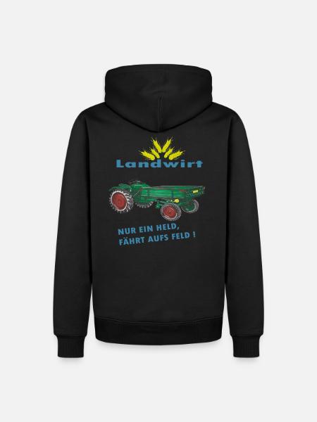 Traktor, Landwirt, Oldtimer - Männer Premium Bio Hoodie - Schwarz