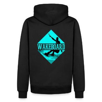 Wakeboard Wakeskate Wassersport Boot Wakeboarder - Männer Premium Bio Hoodie - Schwarz - Hinten - Nico (187cm)