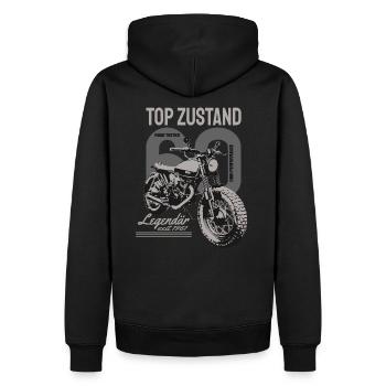 Légendaire depuis 1961 60ème anniversaire biker, moto - Sweat à capuche Premium bio Homme - noir - Dos - Nico (187cm)