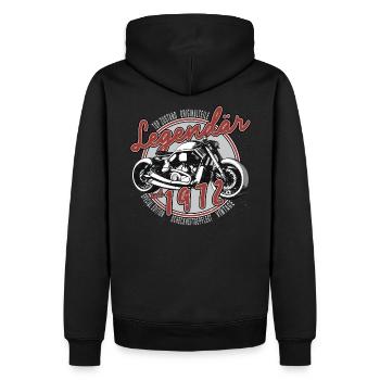 Legendär seit 1972 49. Geburtstag Biker, Motorrad - Männer Premium Bio Hoodie - Schwarz - Hinten - Nico (187cm)