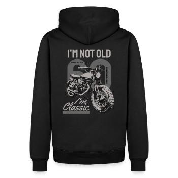 I'm not old, I'm classic. 60. Geburtstag Biker. - Männer Premium Bio Hoodie - Schwarz - Hinten - Nico (187cm)