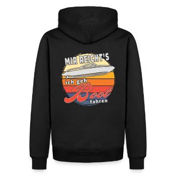 Mir reicht's ich geh Boot fahren. Sportboot - Männer Premium Bio Hoodie - Schwarz - Hinten - Nico (187cm)