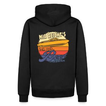 Mir reicht's ich geh Boot fahren. Sportboot - Männer Premium Bio Hoodie - Schwarz - Hinten - Nico (187cm)