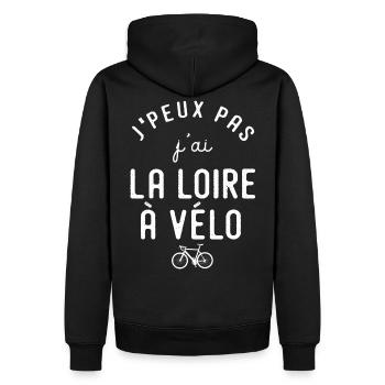Jpeux pas jai la Loire à vélo cadeau vélo tourisme - Sweat à capuche Premium bio Homme - noir - Dos - Nico (187cm)