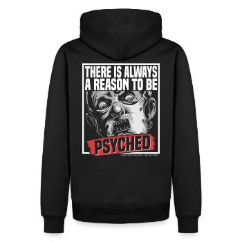 Be Psycho - Men’s Premium Organic Hoodie - black - Back - Nico (187cm)