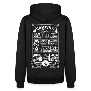 Camping Rules - Männer Premium Bio Hoodie - Schwarz - Hinten - Nico (187cm)