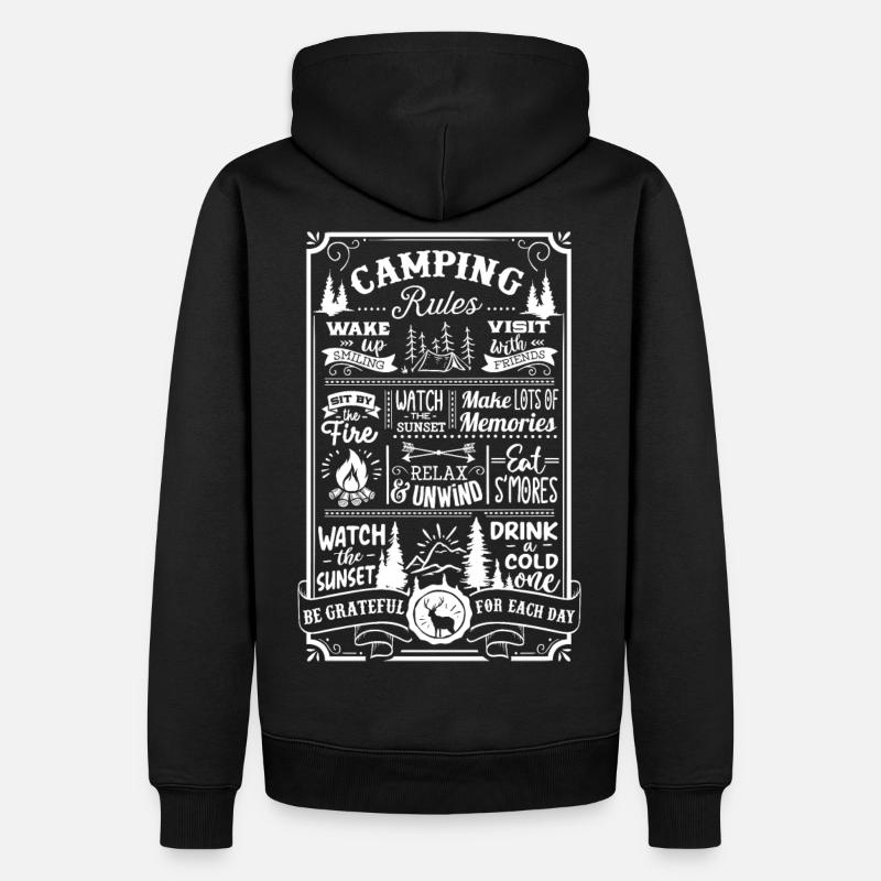 Camping Rules - Männer Premium Bio Hoodie - Schwarz