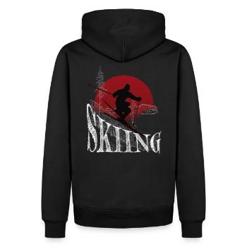 Ski fahren Skifahren Sonnenaufgang - Wintersport - Männer Premium Bio Hoodie - Schwarz - Hinten - Nico (187cm)