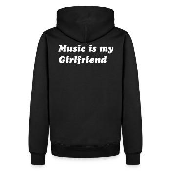 musique - Sweat à capuche Premium bio Homme - noir - Dos - Nico (187cm)