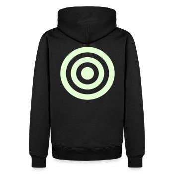 Zielscheibe - Männer Premium Bio Hoodie - Schwarz - Hinten - Nico (187cm)