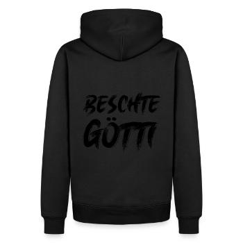 Beschte Götti uf da Welt bescht Götti Schweiz - Männer Premium Bio Hoodie - Schwarz - Hinten - Nico (187cm)