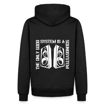 The only good system is a sound system - Men’s Premium Organic Hoodie - black - Back - Nico (187cm)