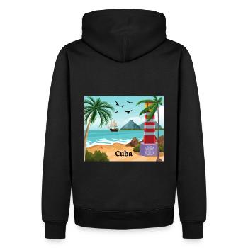 Cuba - Men’s Premium Organic Hoodie - black - Back - Nico (187cm)