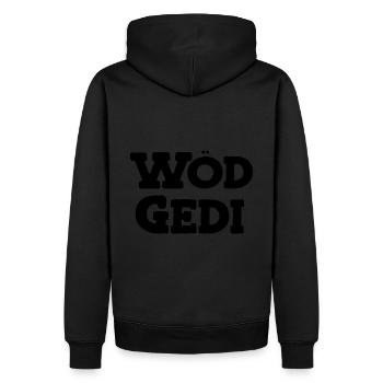 Wöd Gedi Bester Gedi sein Patenonkel fragen Taufe - Männer Premium Bio Hoodie - Schwarz - Hinten - Nico (187cm)