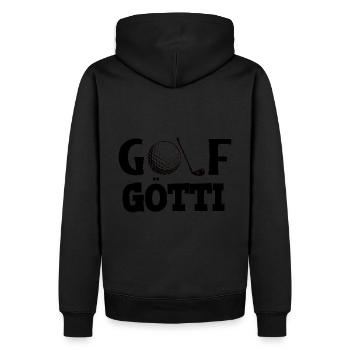 Golf Götti Schweiz Patenonkel Golfen Golfer - Männer Premium Bio Hoodie - Schwarz - Hinten - Nico (187cm)