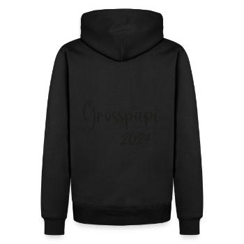 Grosspapi 2024 Befördert zum Grosspapi Opa Schweiz - Männer Premium Bio Hoodie - Schwarz - Hinten - Nico (187cm)