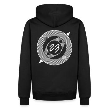 Tekno 23 - Sweat à capuche Premium bio Homme - noir - Dos - Nico (187cm)