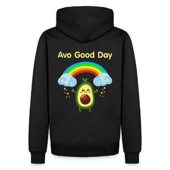 Avocado Good Day - Sweet Vegan Avocado Gift - Men’s Premium Organic Hoodie - black - Back - Nico (187cm)