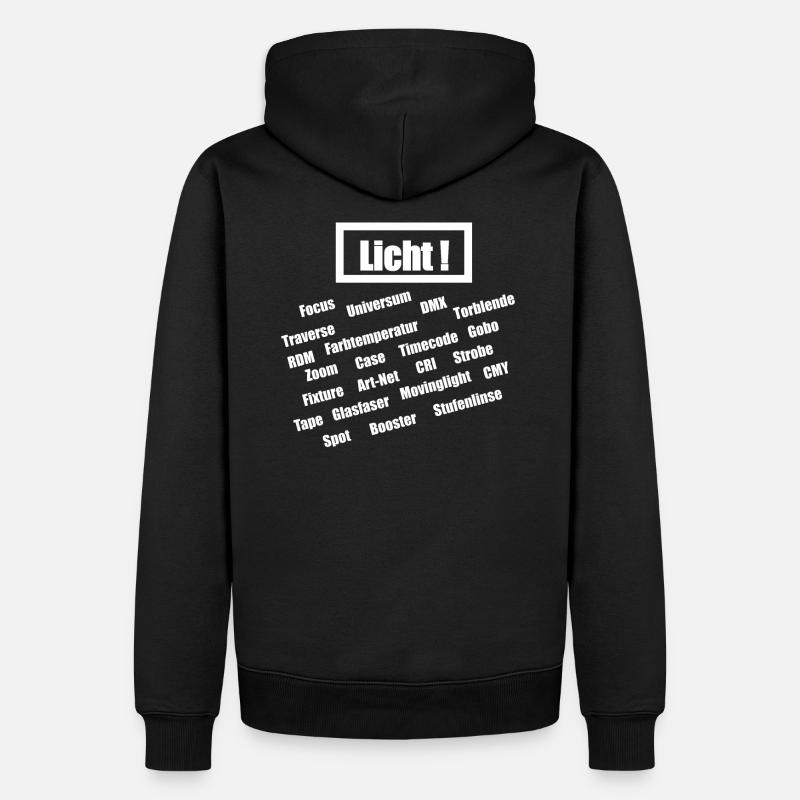 Licht Text - Männer Premium Bio Hoodie - Schwarz