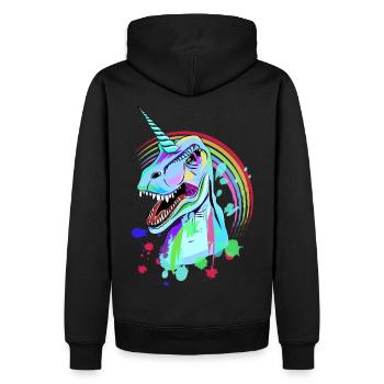 Licorne Dino Tyrannosaurus rex - Sweat à capuche Premium bio Homme - noir - Dos - Nico (187cm)