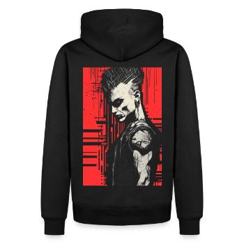 Génération X - Sweat à capuche Premium bio Homme - noir - Dos - Nico (187cm)