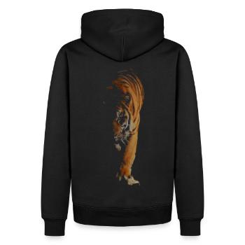 Tigre - Sweat à capuche Premium bio Homme - noir - Dos - Nico (187cm)