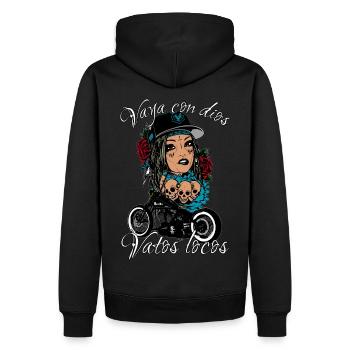 Vaya con dios vatos locos - Männer Premium Bio Hoodie - Schwarz - Hinten - Nico (187cm)