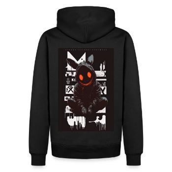 Cool Bunny by ART8NS Art ON Streetwear - Männer Premium Bio Hoodie - Schwarz - Hinten - Nico (187cm)