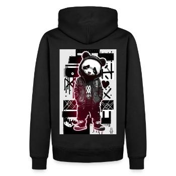 Cool Panda par ART8NS Art ON Streetwear - Sweat à capuche Premium bio Homme - noir - Dos - Nico (187cm)