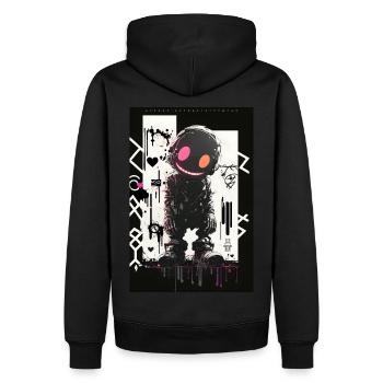 Robot Graffiti Design par ART8NS Art ON Streetwear - Sweat à capuche Premium bio Homme - noir - Dos - Nico (187cm)