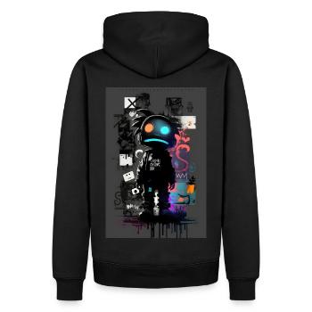Robot Graffiti Design par ART8NS Art ON Streetwear - Sweat à capuche Premium bio Homme - noir - Dos - Nico (187cm)
