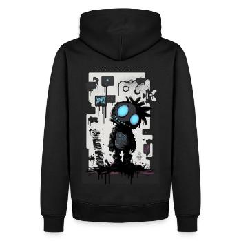 Robot Graffiti Design par ART8NS Art ON Streetwear - Sweat à capuche Premium bio Homme - noir - Dos - Nico (187cm)