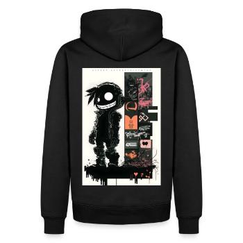 Robot Graffiti Design par ART8NS Art ON Streetwear - Sweat à capuche Premium bio Homme - noir - Dos - Nico (187cm)