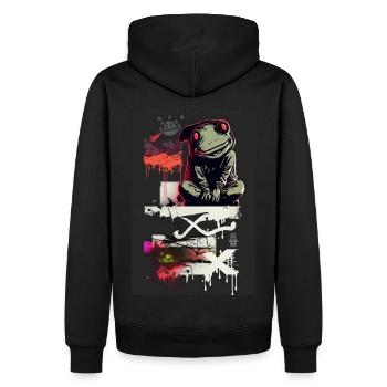 Graffiti de grenouille Design par ART8NS Art ON Streetwear - Sweat à capuche Premium bio Homme - noir - Dos - Nico (187cm)