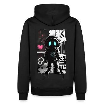 Robot Graffiti Design par ART8NS Art ON Streetwear - Sweat à capuche Premium bio Homme - noir - Dos - Nico (187cm)